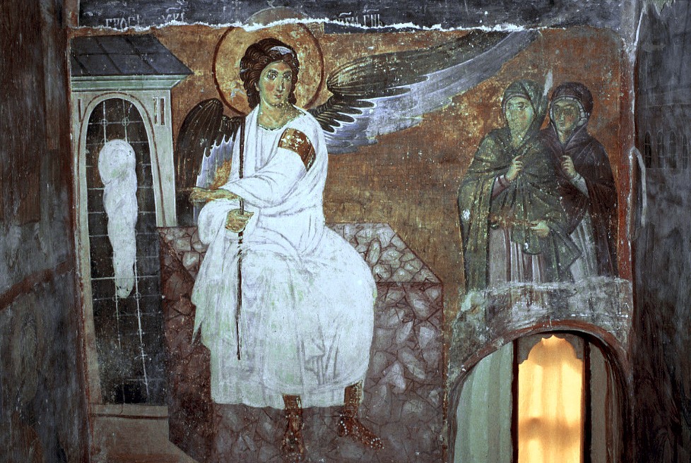 Ο λευκός άγγελος. Τοιχογραφία της Μονής Μίλεσεβο, Σερβία. 13ος αι.