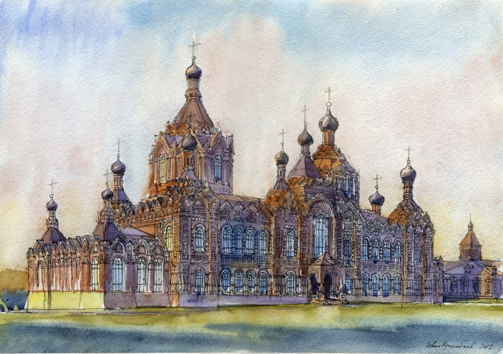 The Kazan Church in the Kazan-St. Ambrose Convent in the village of Shamordino, Kaluga province