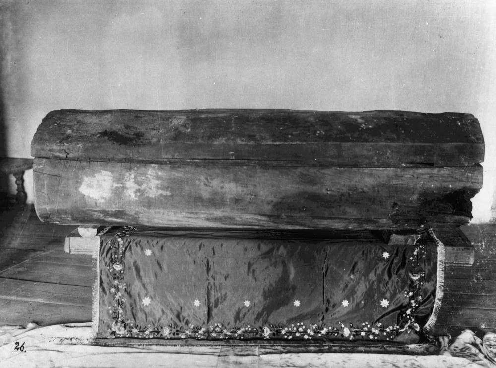 The hewn coffin of St. Seraphim.