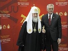 Патриарх Кирилл принял участие во встрече Предстоятелей и представителей Поместных Церквей с Президентом Сербии Т. Николичем