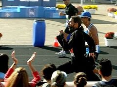 Chaplain runs Athens classic marathon in cassock
