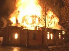 В Хабаровске сгорел храм св. Александра Невского