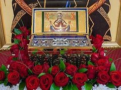 Reliquary with a portion of the Girdle of Holy Theotokos brought to Kazakhstan