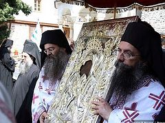 Procession on Mt. Athos with the icon of the Mother of God “It is Truly Meet”