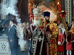 В праздник Светлого Христова Воскресения Предстоятель Русской Церкви возглавил богослужение в Храме Христа Спасителя
