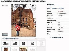 Historic church in Bursa province put on sale online