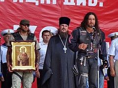 Russian bikers deliver icons to churches of the Moscow Patriarchate in Africa