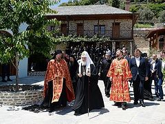 Patriarch Kirill served a Moleben in Xilourgou Skete on Mt. Athos