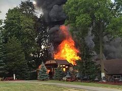 Fire destroys church at Ascension Monastery Church, Clinton, MI