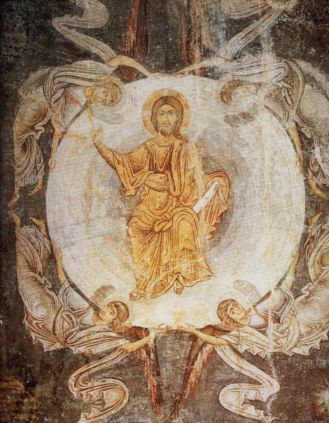 Вознесение Господне. Фреска. XI в. Византия
