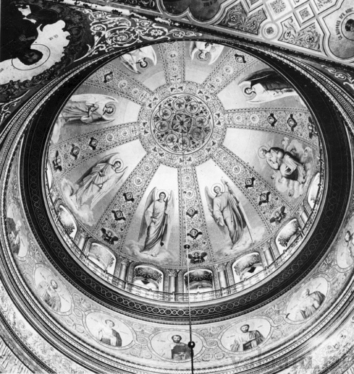The painting within the cupola of the upper church, Transfiguration Cathedral.