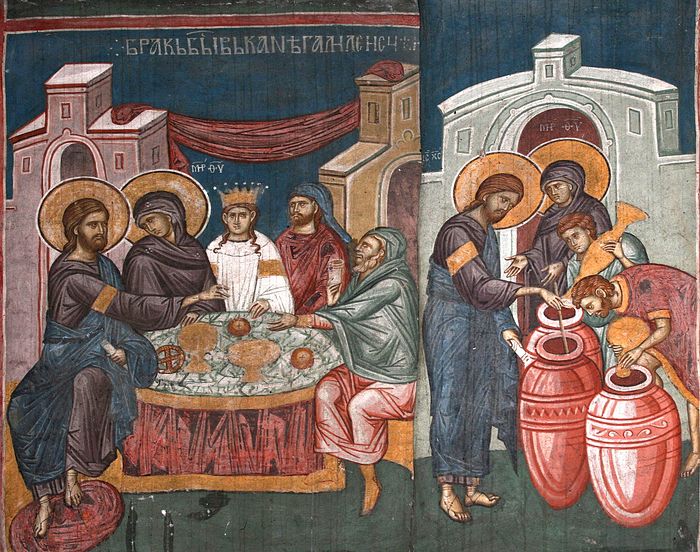 The miracle at the wedding in Cana.