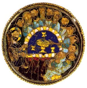 Эмалевый медальон дискоса. Константинополь. 9-10 вв