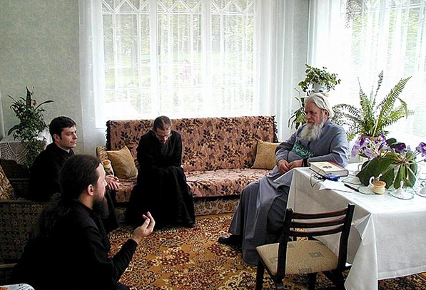 Metropolitan Cornelius with brothers of Sretensky Monastery