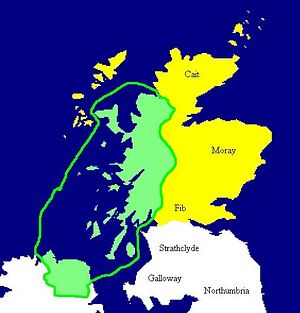 The territory of Dalriada in its heyday, the 590s.