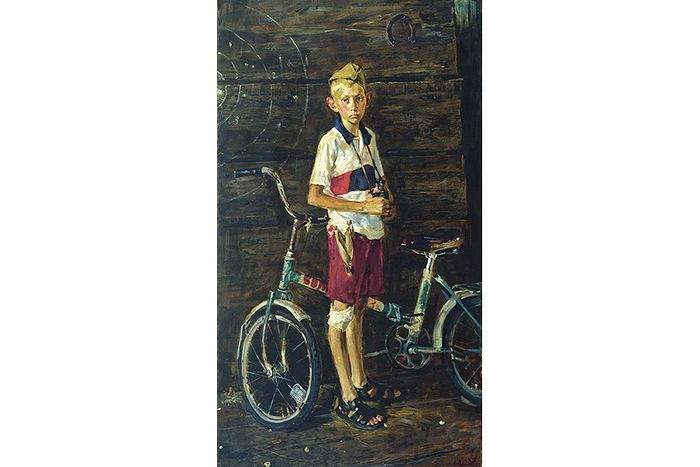 Ю. Дроздов. Мальчик с велосипедом. 2005 г