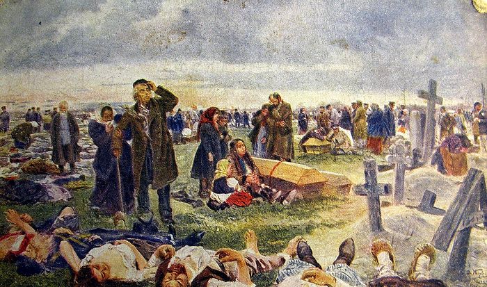 At Vagankovo Cemetery. The burial of the Khodynka victims. 1896-1901