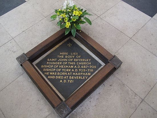 The grave of St. John of Beverley inside Beverley Minster, East Riding of Yorkshire (source - Stephen Craven, Geograph.org.uk)