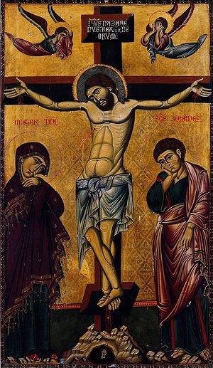Распятие. Византийская икона XIII в. Монастырь св. Екатерины, Синай