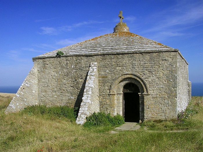 St. Aldhelm's Chapel at St. Aldhelm's Head, Dorset (photo from Wikipedia)
