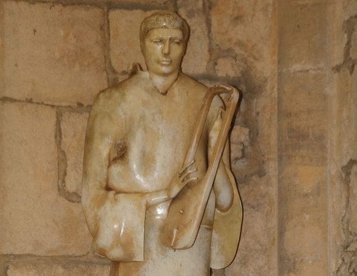St. Aldhelm's fibreglass at the Holy Sepulcher Chapel inside Sherborne Abbey, Dorset (kindly provided by the Sherborne Abbey)