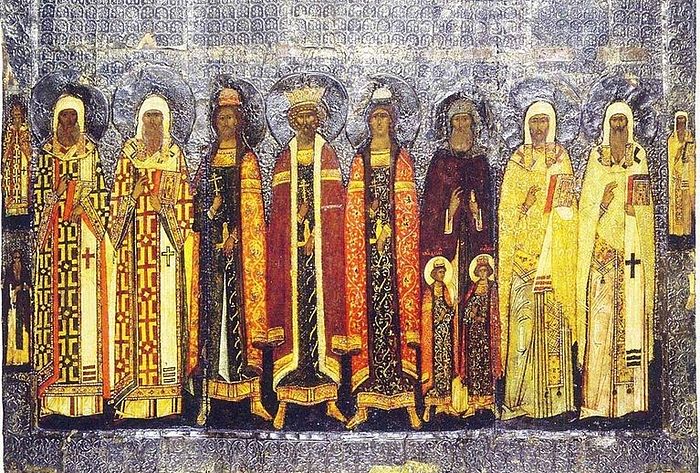 Icon of selected Russian saints, 1580. Wikimedia.