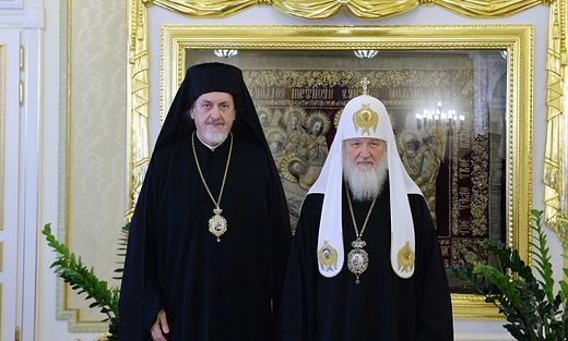 Pat. Kirill with Met. Emmanuel of Gaul, from a 2016 meeting in Moscow. Photo: mospat.ru