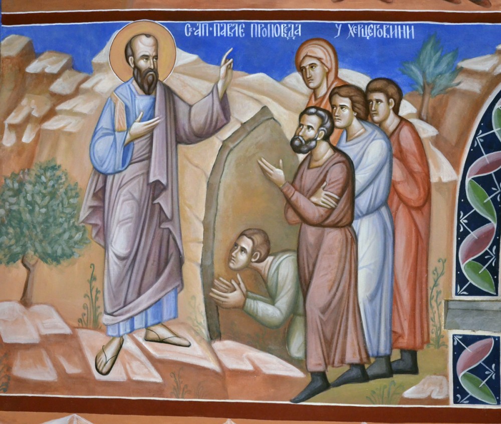 Apostle Paul preaching in Herzegovina