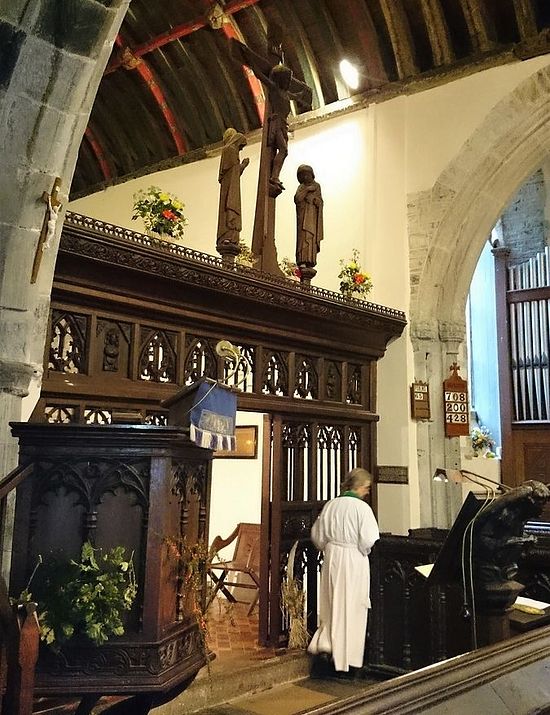 Morwenstow church is decorated for the Harvest Festival (photo provided by the assistant curate of Morwenstow)