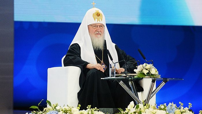 Патриарх Кирилл на Международном православном молодежном форуме. Фото: www.patriarchia.ru