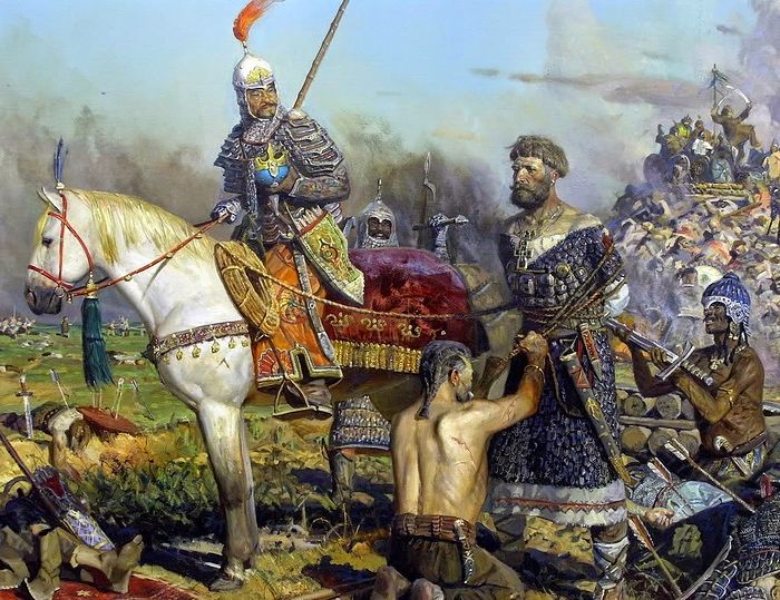 Battle on the River Kalka. Artist: Pavel Ryzhenki. Photo: monarchism.info
