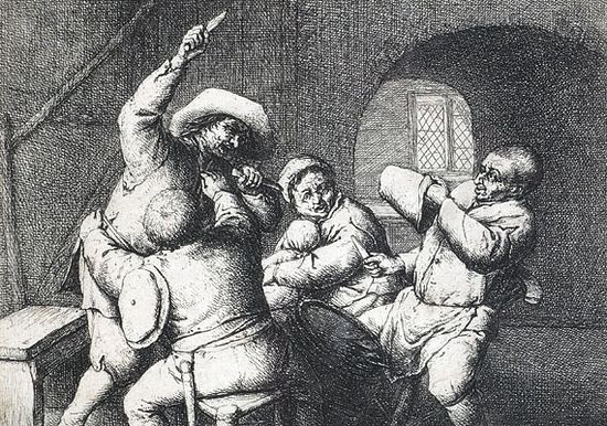 Адриан ван Остаде, «Ссора» (1653). Изображение с сайта christies.com