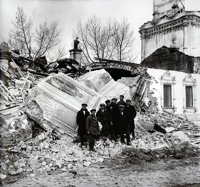 A church destroyed by the soviet authorities.