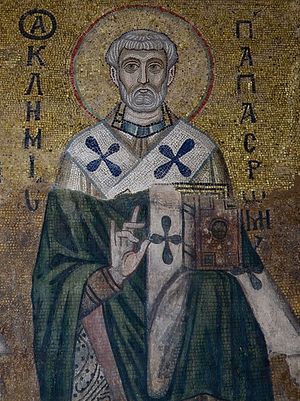 St. Clement of Rome. Eleventh-century mosaic from the St. Sophia Cathedral in Kiev.