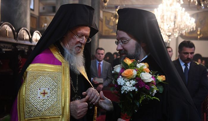 Константинопольский Патриарх Варфоломей и епископ Тельмесский Иов (Геча)