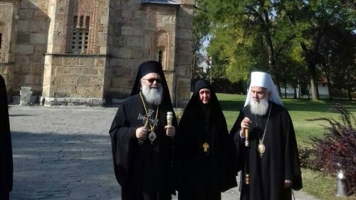 патријарх Јован Х и патријарх Иринеј у Грачаници