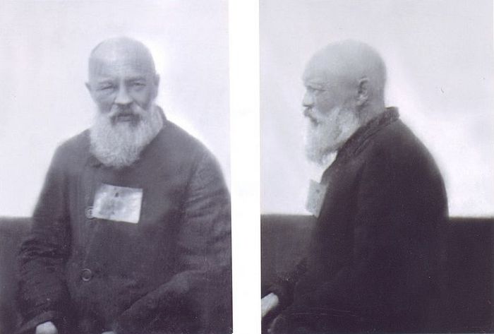 Фото из уголовного дела № 5250: священник Димитрий Орехов (через 9 месяцев после ареста). 20 октября 1938 г., Рязанская следственная тюрьма № 1