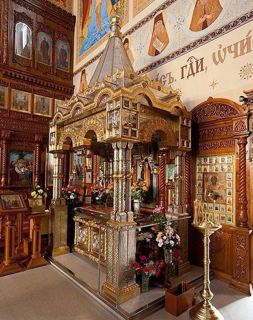 Reliquary with the relics of St. Sebastian in the Cathedral of the Entry of the Theotokos into the Temple, Karaganda