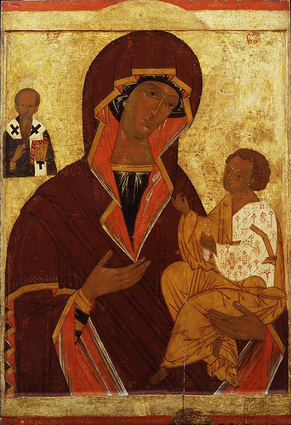 Богоматеpь Одигитрия,  со святителем Василием Великим