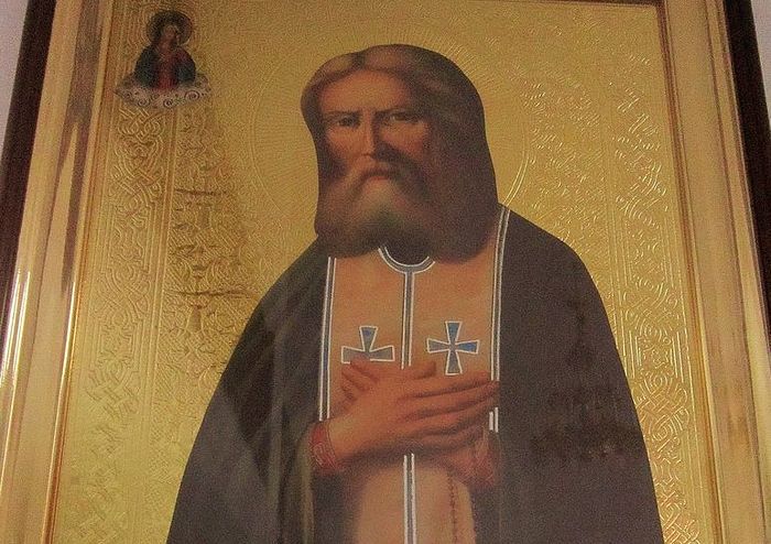 На фото: монастырская икона преп. Серафима Саровского