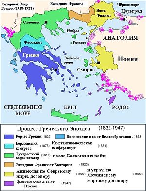 Рост территории Греции в XIX‒XX веках.
