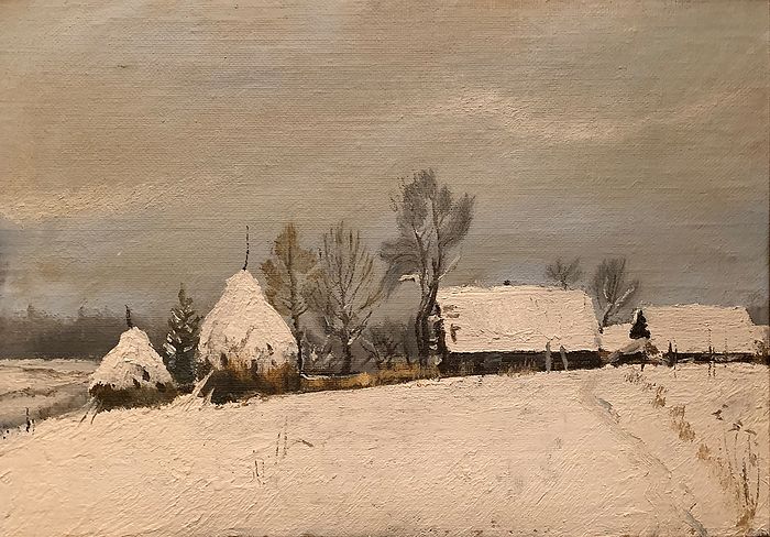Деревня Юханово (зимние каникулы). Х. м. 1998