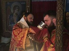Schismatic bishop serves Liturgy at Pantocrator Monastery on Mt. Athos