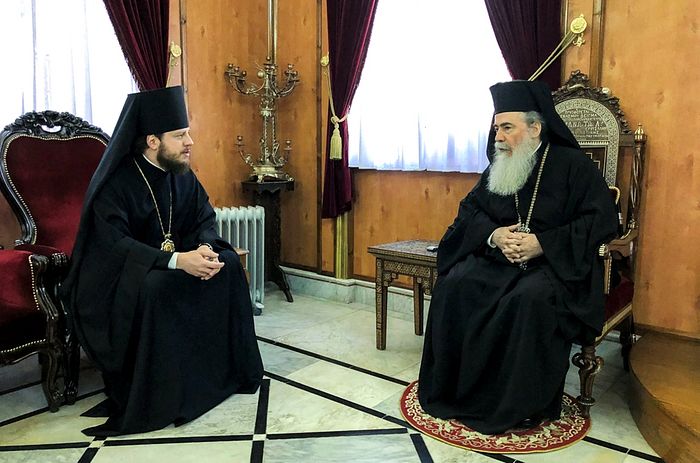 Епископ Барышевский Виктор встретился с Иерусалимским Патриархом Феофилом III