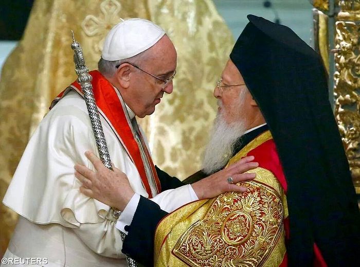 Константинопольский патриарх Варфоломей с Папой Римским Франциском