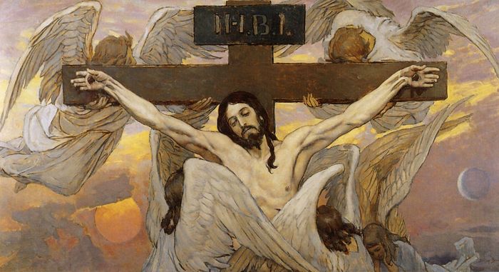 Crucifixion Of Jesus Christ. sketch for the painting of Saint Vladimir Cathedral in Kiev. Artist: Victor Mikhailovich Vasnetsov.