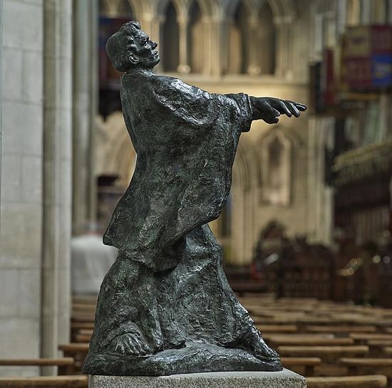 St. Patrick's modern depiction by Melanie LeBrocquy in the nave of St. Patrick's Cathedral in Dublin (kindly provided by Dublin Cathedral's Education Officer)