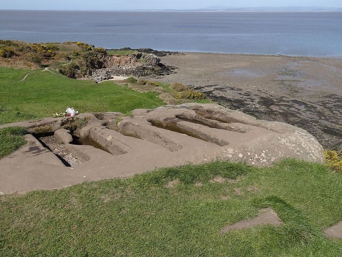 Rock cut graves next to St. Patrick's Chapel in Heysham, Lancs (kindly provided by St. Peter's parish in Heysham)