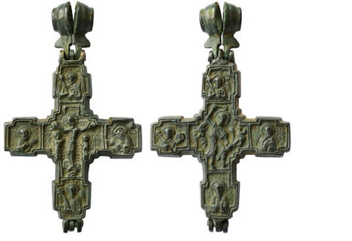 Крест-энколпион с изображением Никиты-Бесогона. Конец XIV – начало XV века