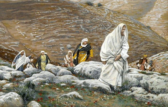 James Tissot (French, 1836-1902). With Passover Approaching, Jesus Goes Up to Jerusalem, 1886-1894.